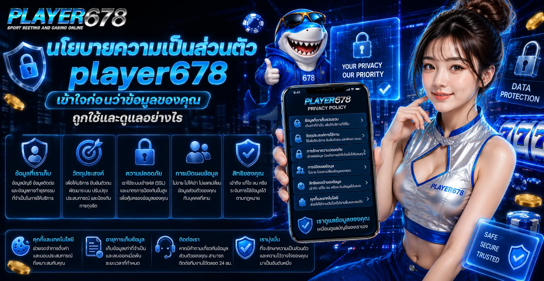 นโยบายความเป็นส่วนตัว player678 เข้าใจก่อนว่าข้อมูลของคุณถูกใช้และดูแลอย่างไร